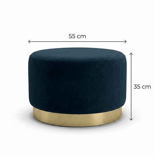 Monaco Round Ottoman - Ocean