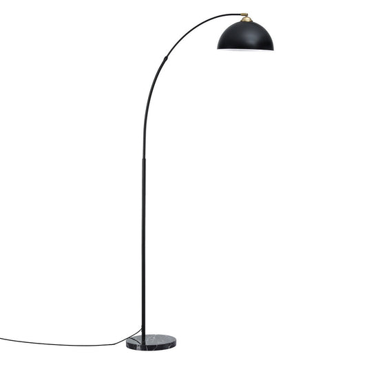 Noosa Glow Modern Arched Floor Lamp - Black