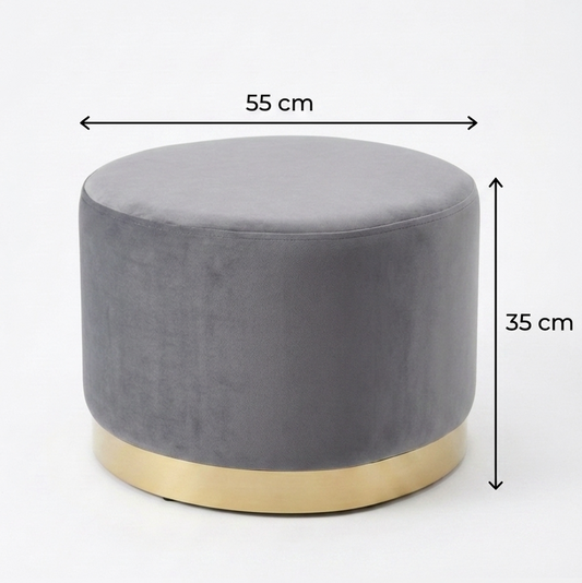 Monaco Round Ottoman - Ocean