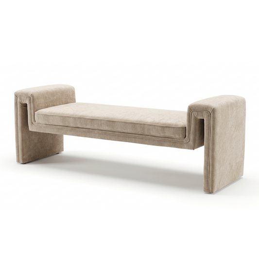 Solace Textured Bench - Natural Taupe