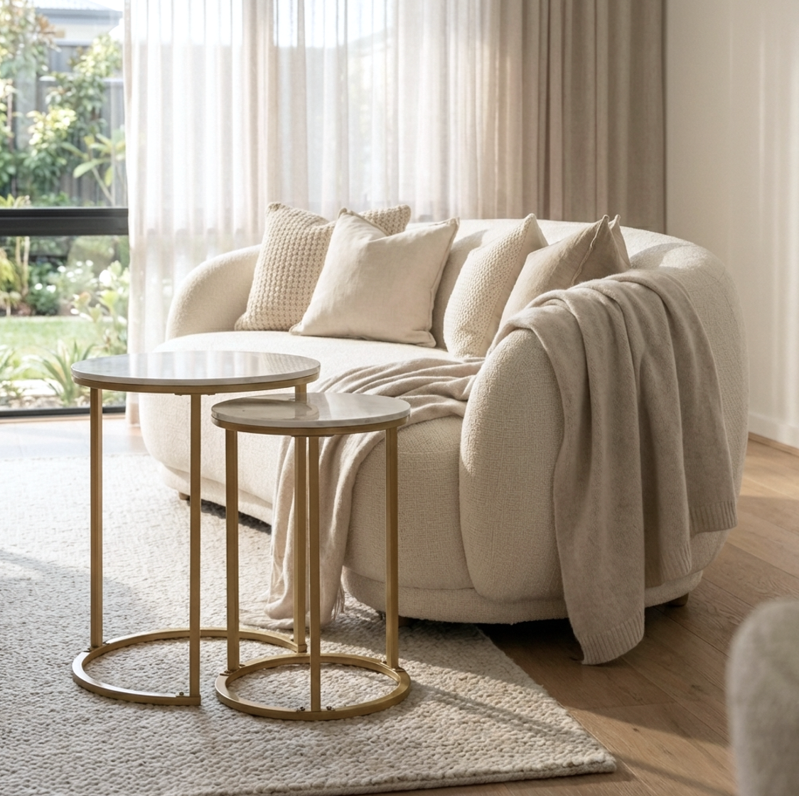 Diva Nested Side Table Set - Gold