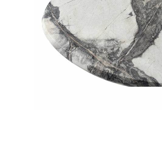 Veneta Stone Side Table - Panda Marble Finish