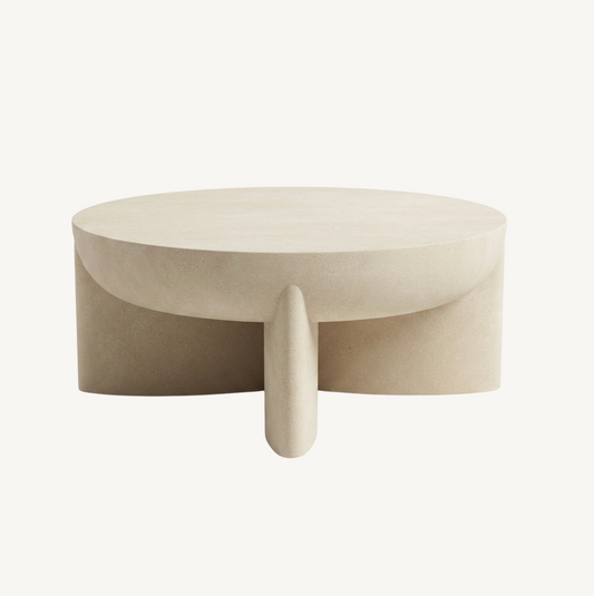 Zelda Sculptural Stone Coffee Table – Sand Textured Finish