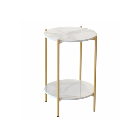 Alba Marble Stone Side Table - Gold – premium furniture by Interior Ave