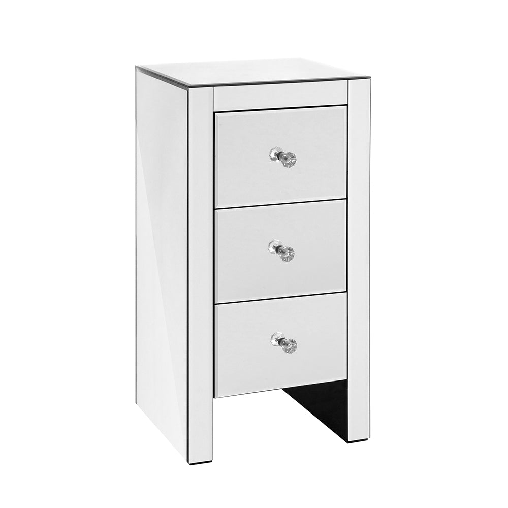 Alila Mirrored Beside Table - Silver – Designer mirror by Interior Ave