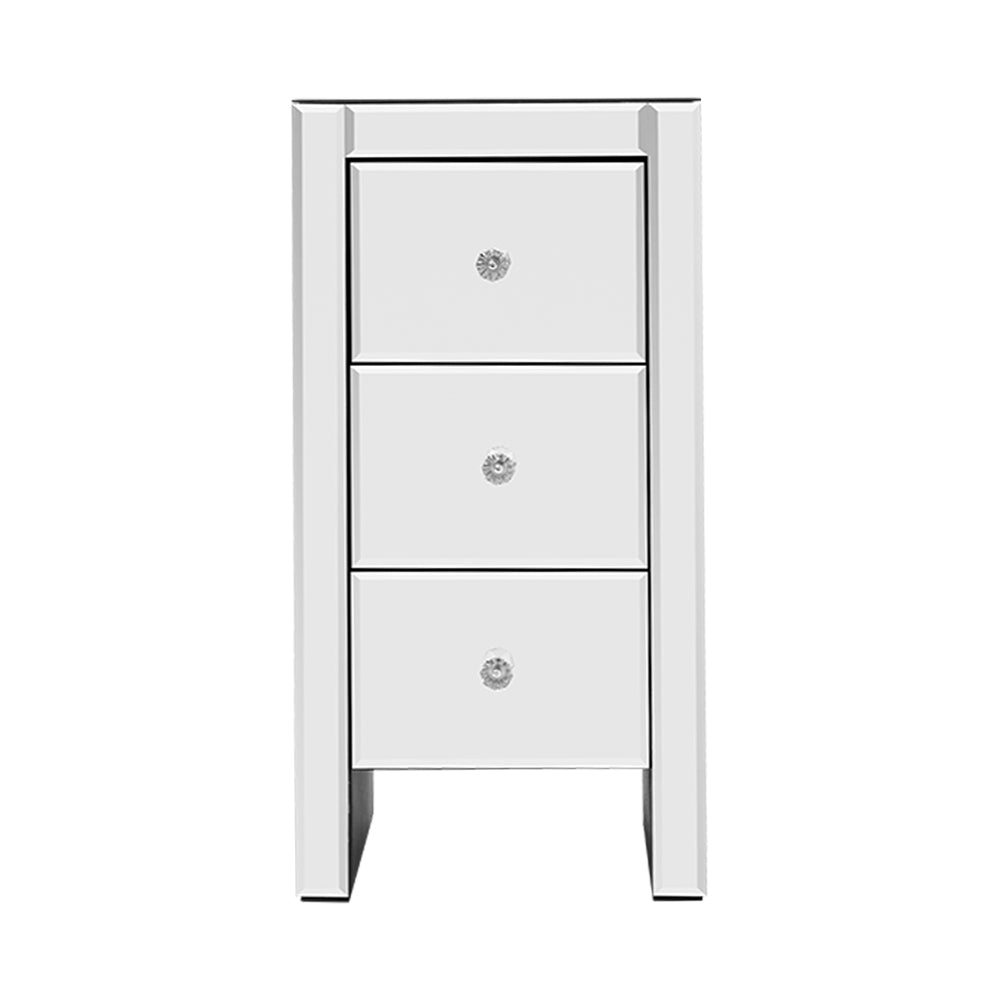 Alila Mirrored Beside Table - Silver