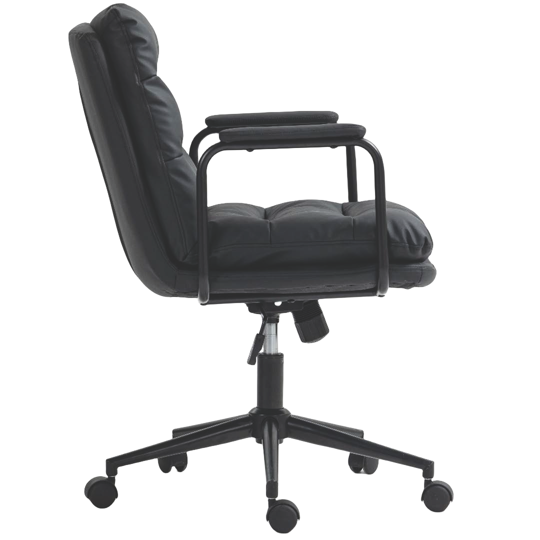 Jenna Faux Leather Office Chair - Black