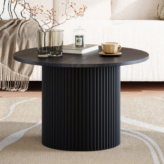 Kyah Ribbed Coffee Table - Black – premium furniture by Interior Ave