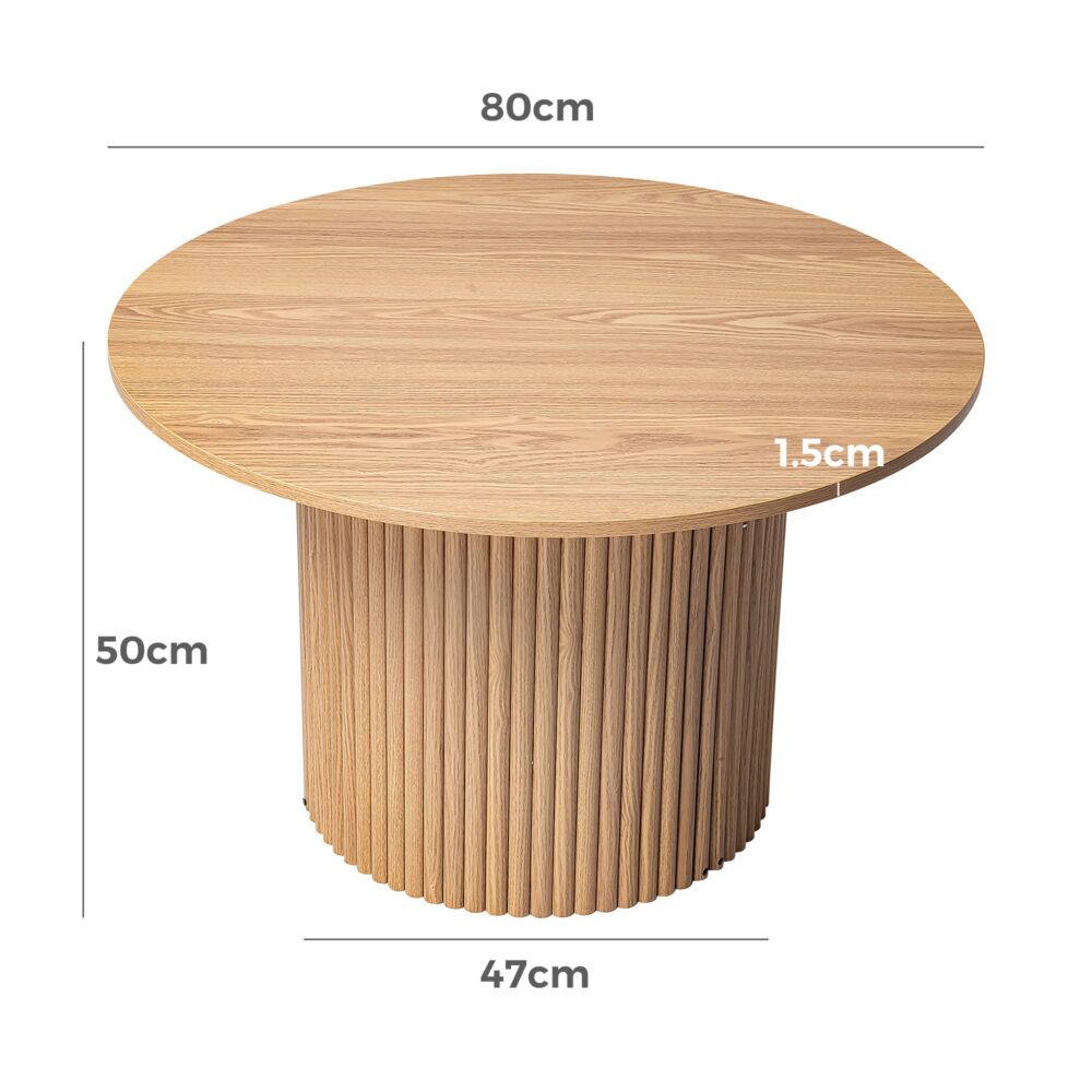 Kyah Ribbed Coffee Table - Natural