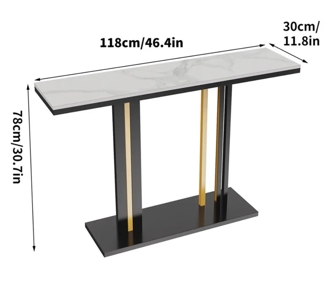 Pandora Hallway Console - White Marble Stone