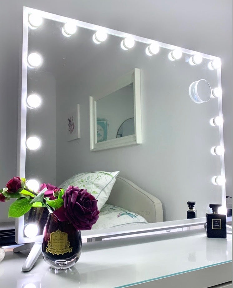 HOLLYWOOD GLAM FRAMED LED VANITY MAKEUP MIRROR - LGE