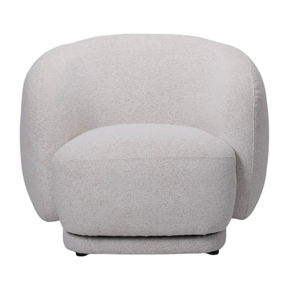 Aspen Swivel Armchair – White Milan Fabric – modern armchair by Interior Ave