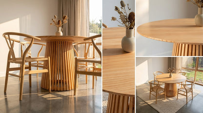 Haven Silhouette Dining Table - 110cm - Natural – premium furniture by Interior Ave
