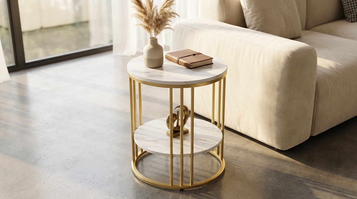 Cleo Marble Stone Side Table – premium furniture by Interior Ave
