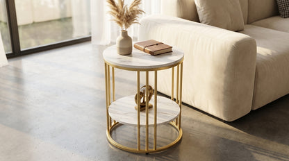 Cleo Marble Stone Side Table – premium furniture by Interior Ave