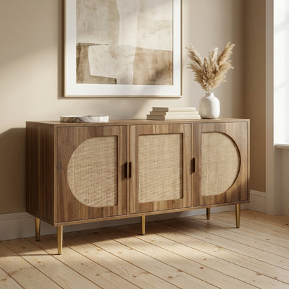 Anya Rattan Buffet Sideboard – Natural Oak