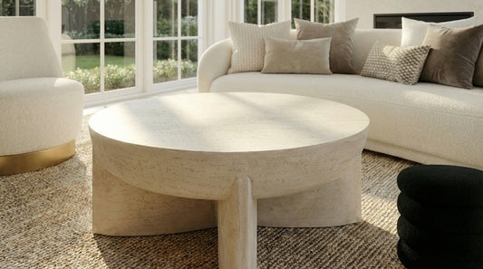 Interior Ave Zelda stone coffee table in sand textured finish