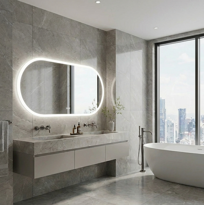 60 x 120cm Oval LED Bathroom Mirror