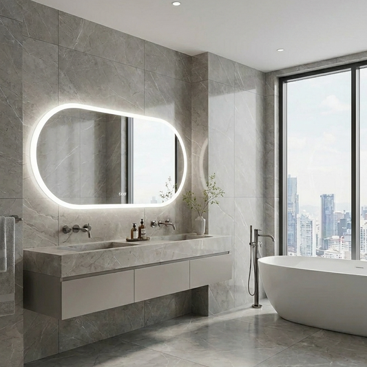 60 x 120cm Oval LED Bathroom Mirror