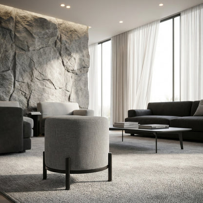 Manhattan Fabric Ottoman – modern ottoman or footstool by Interior Ave