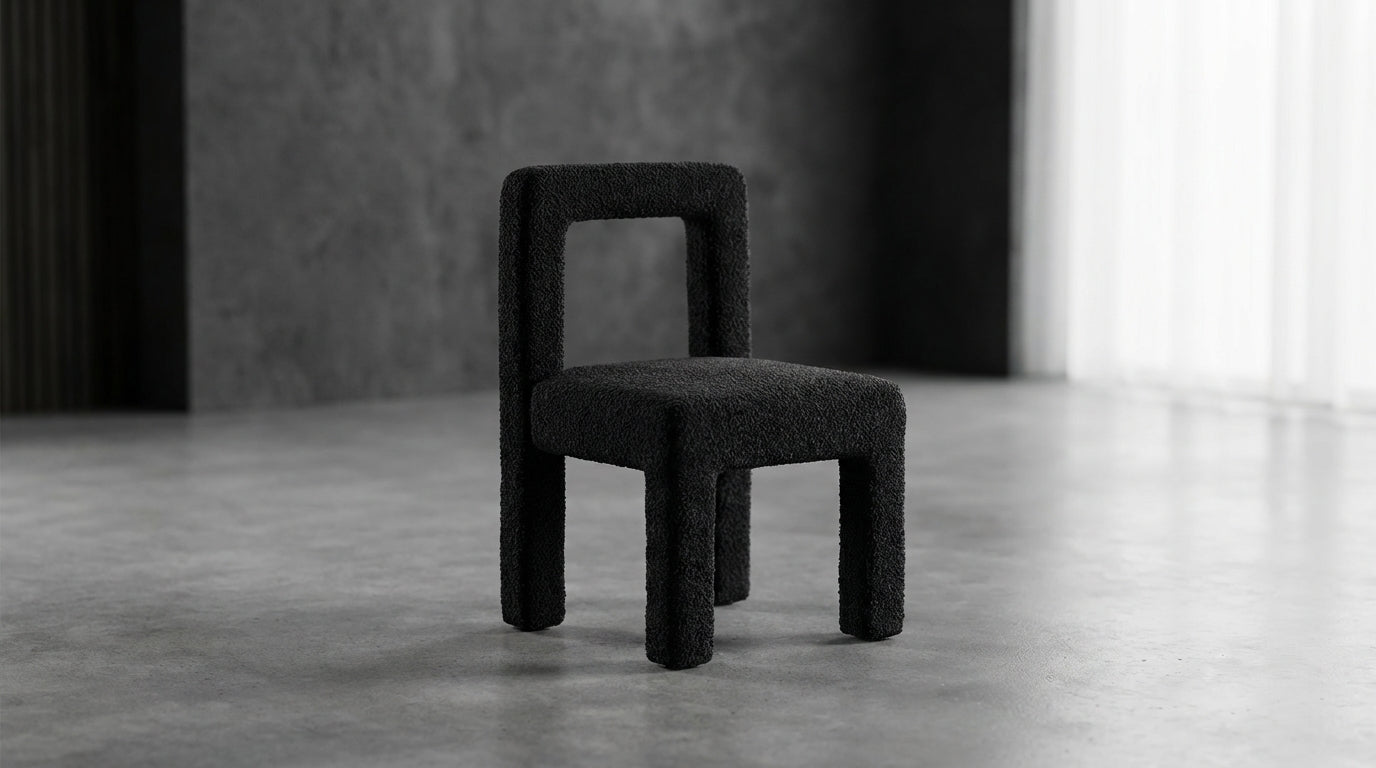 Forma Black Boucle Dining Chair – Modern Dining Chairs by Interior Ave