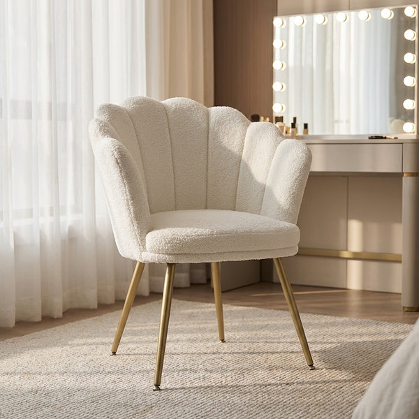 Amor Teddy Accent Chair – White Bouclé