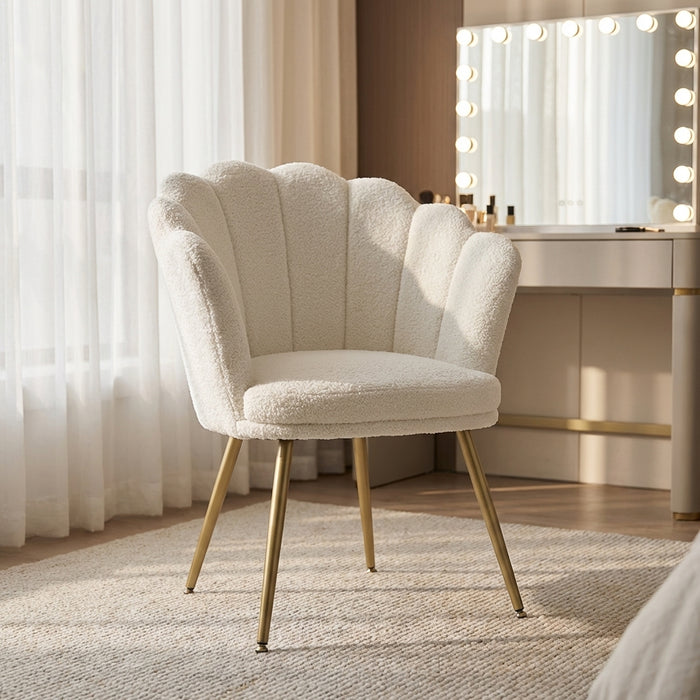 Amor Teddy Accent Chair – White Bouclé