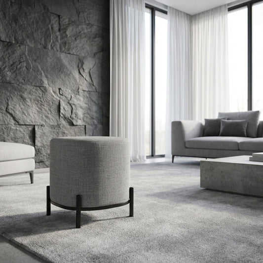 Manhattan Fabric Ottoman – modern ottoman or footstool by Interior Ave