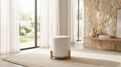 Apollo Ottoman - White Velvet
