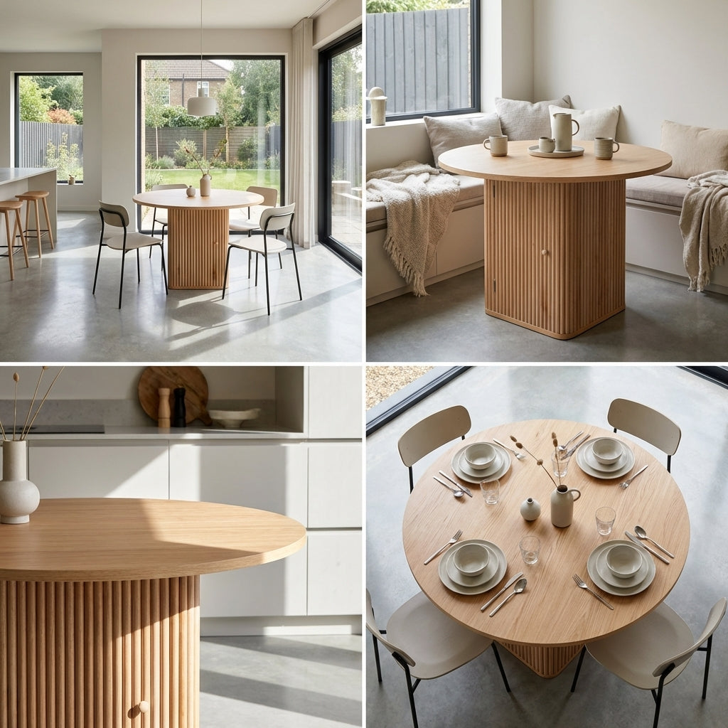 Rene Dining Table - Natural - 100cm - premium furniture by Interior Ave