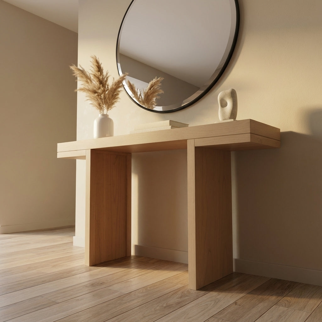 Mindi Solid Timber Console Table – Natural
