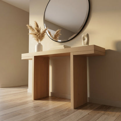 Mindi Solid Timber Console Table – Natural