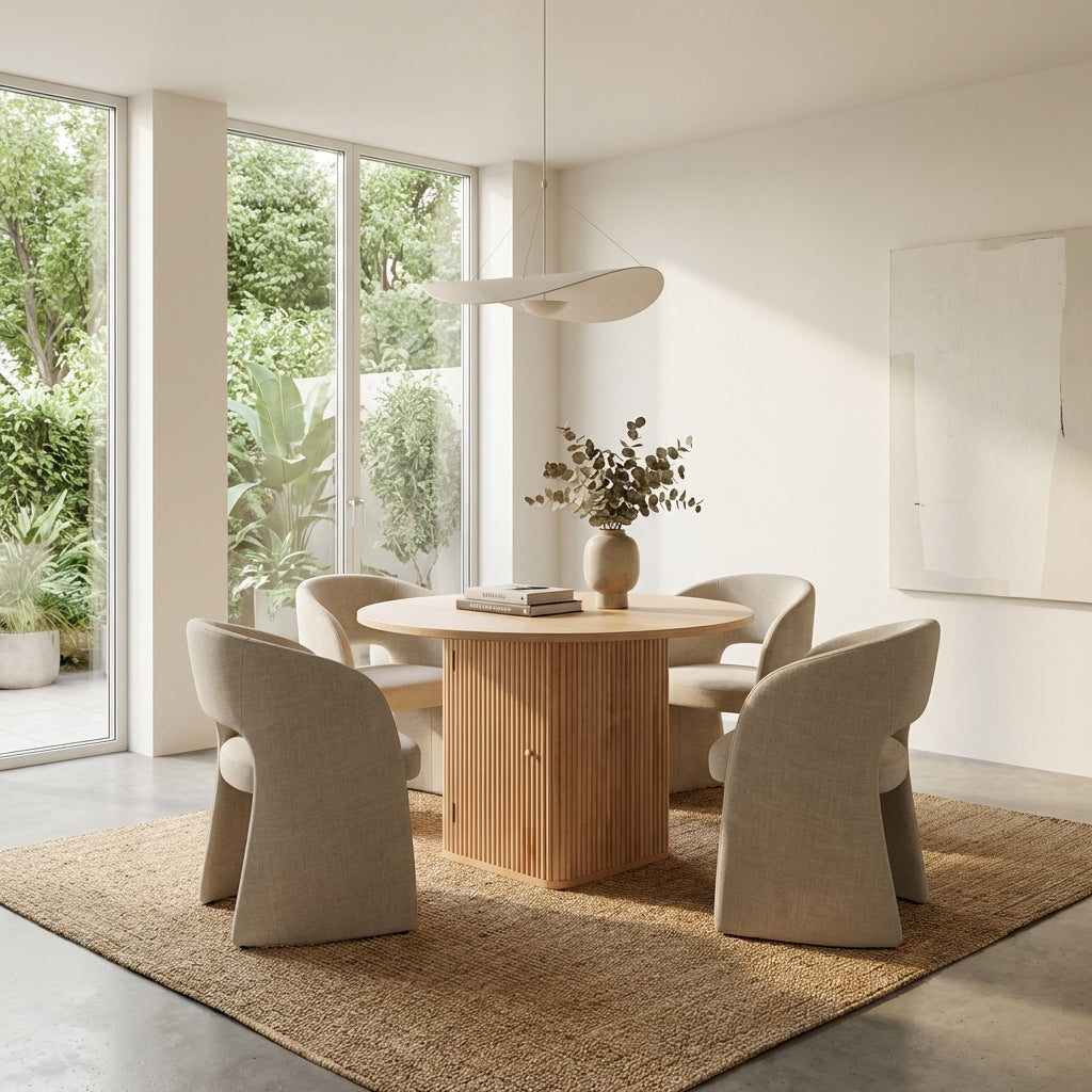 Rene Dining Table - Natural - 100cm - premium furniture by Interior Ave
