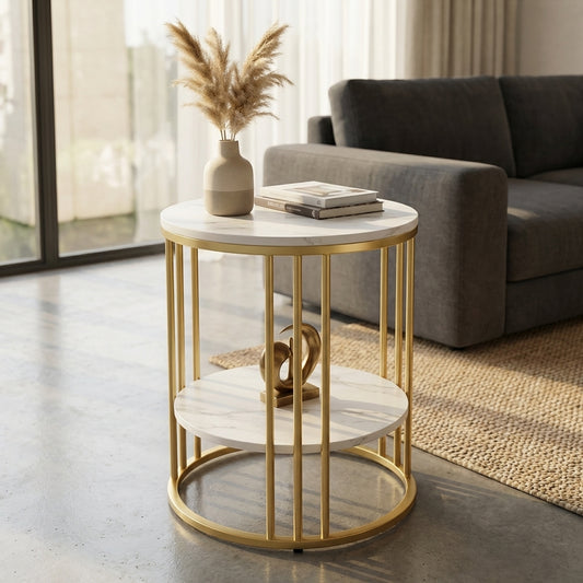 Cleo Marble Stone Side Table – premium furniture by Interior Ave