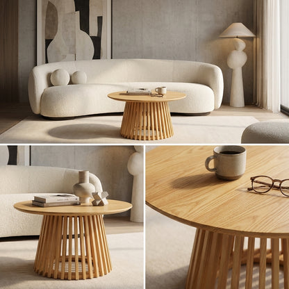 Haven Silhouette Coffee Table - 80cm - Natural – premium furniture by Interior Ave