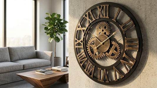 Large Industrial Steampunk Wall Clock - 80cm – premium furniture by Interior Ave