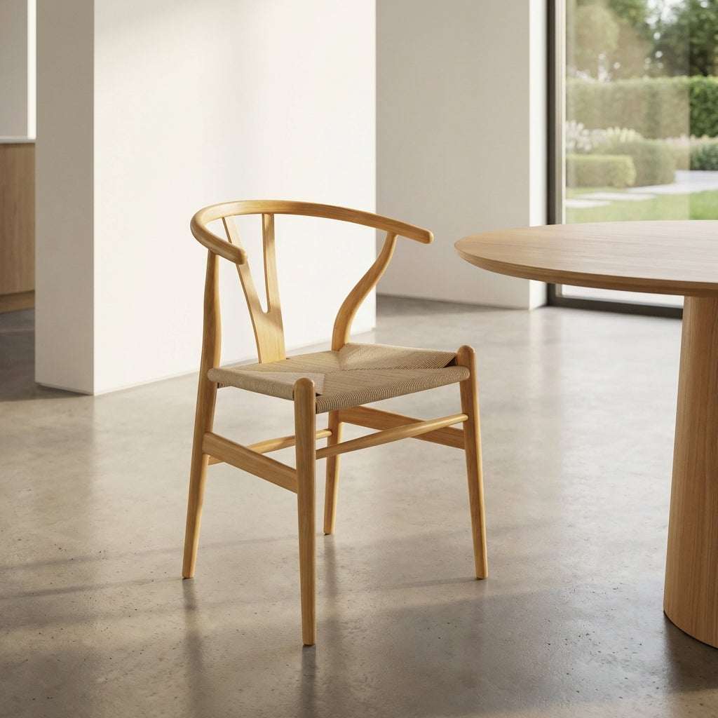 Wishbone Wooden Dining Chair - Natural | Dining Chair by Interior Ave