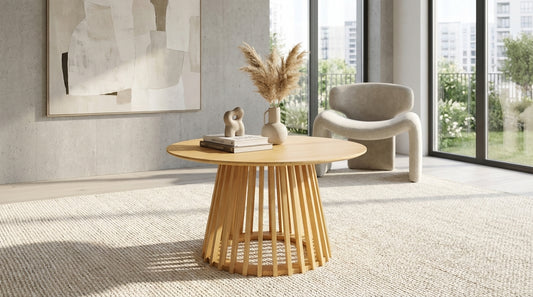 Haven Silhouette Coffee Table - 80cm - Natural – premium furniture by Interior Ave