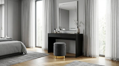 Gia Velvet Storage Ottoman – Charcoal Grey Tufted Footstool with Storage