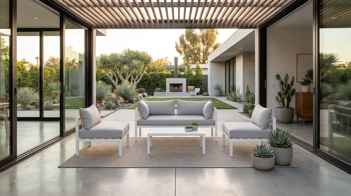 Palm Cove 4 Seater Outdoor Sofa Set Aluminium Lounge Setting