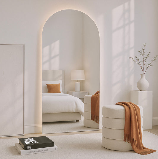 Halo Backlit LED Arched Mirror
