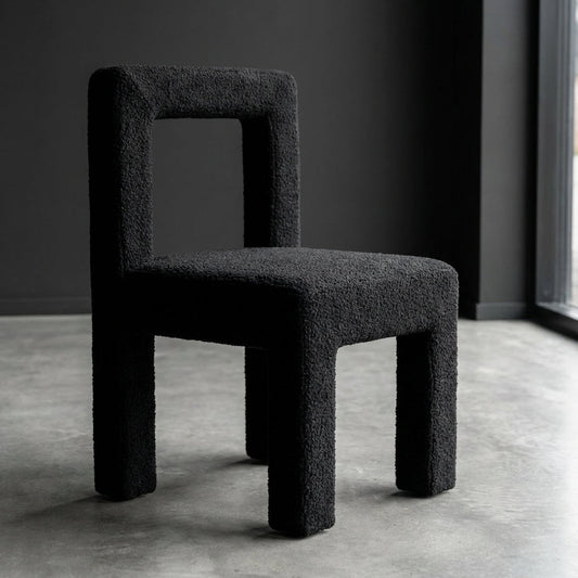 Forma Black Boucle Dining Chair – Modern Dining Chairs by Interior Ave
