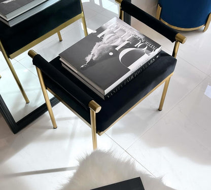 Cuba Vanity Stool – Exclusive Sculptural Design in Luxe Upholstery - Black