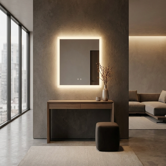 50 x 60cm Rectangle LED Bathroom Mirror
