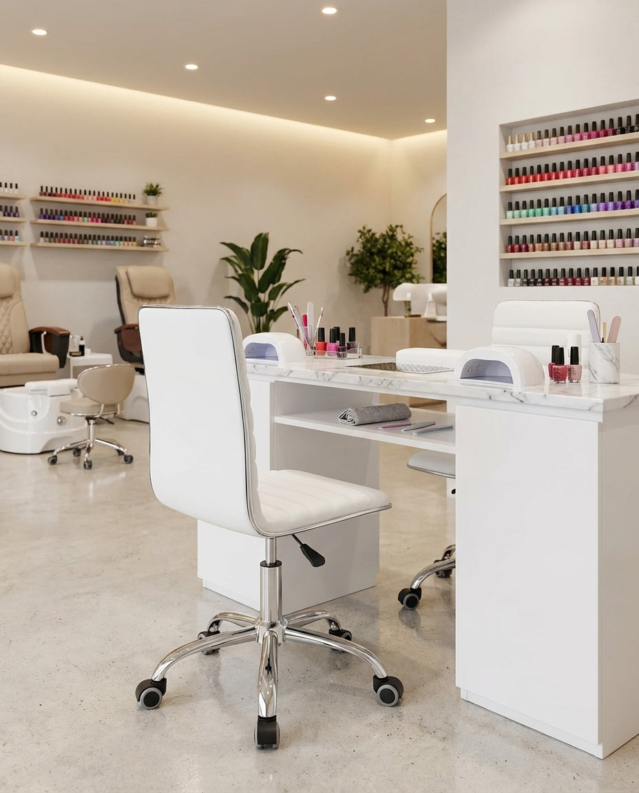 Stylus Office Chair - White - Modern Leather Office Chair by Interior Ave