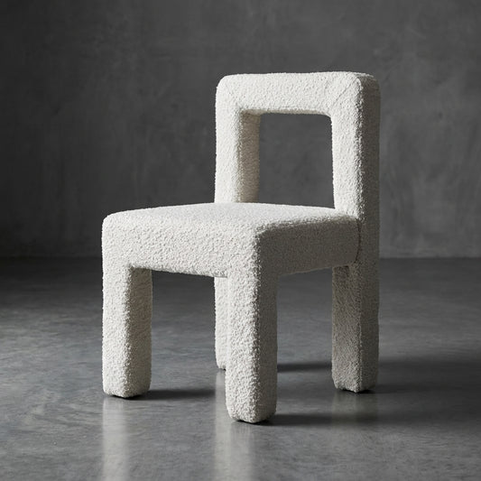 Forma White Boucle Dining Chair | Designer Chair by Interior Ave