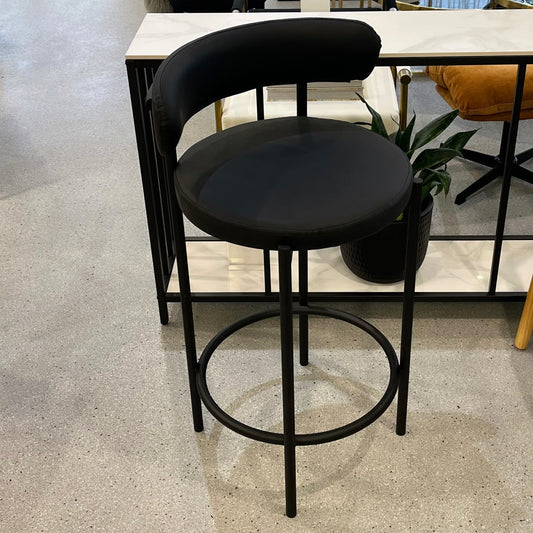 Onyx Round Bar Stool - Black