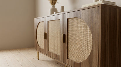 Anya Rattan Buffet Sideboard – Natural Oak