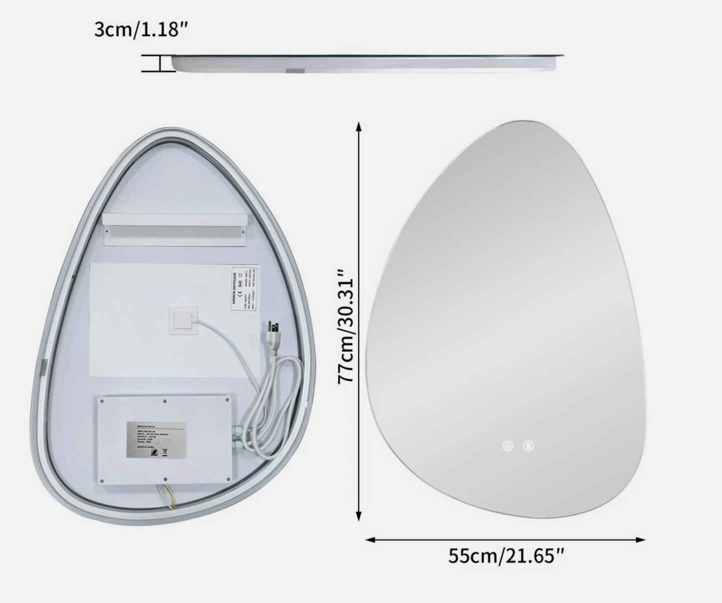 Irregular Frameless LED Bathroom Mirror