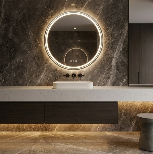 60cm Round Frameless LED Bathroom Mirror